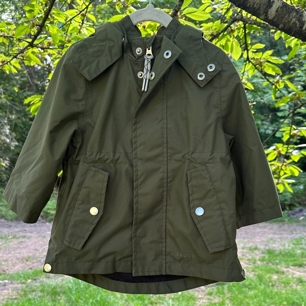 Kids Olive Green Hooded Jacket by Liewood